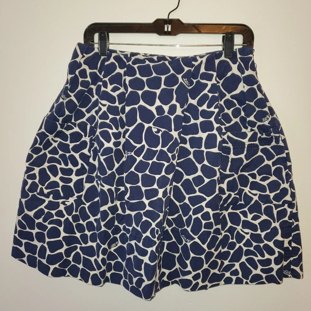 26) LILLY PULITZER  Giraffe print skirt with pockets Sz. 2 - Picture 2 of 6